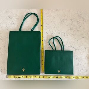 2 Rolex iconic Green Tote Bags
